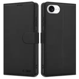 Tech-Protect iPhone 16e Fodral Läder Svart