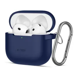 Tech-Protect AirPods 4 Skal Silikon Hook Navy Blue