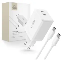 Tech-Protect 45W Väggladdare PD Inkl. USB-C Kabel Vit