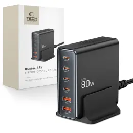 Tech-Protect 80W Laddstation USB-C / USB-A Svart