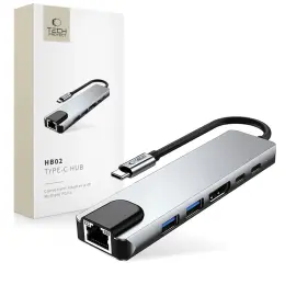 Tech-Protect 6in1 USB-C Hub - USB-C / USB 3.0/2.0 / HDMI / RJ45