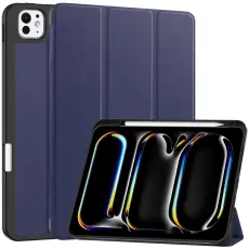 iPad Pro 11 2025/2024 Fodral Tri-Fold Pennh&aring;llare M&ouml;rk Bl&aring;