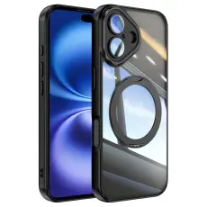 iPhone 16 Skal MagSafe Kickstand Transparent / Svart