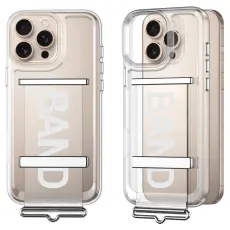GKK iPhone 16 Pro Max Skal Med Strap Transparent / Silver