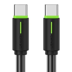 USAMS 1m 60W USB-C - USB-C Kabel Svart