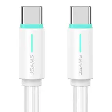 USAMS 1m 60W USB-C - USB-C Kabel Vit