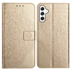 Samsung Galaxy A16 / A26 5G Fodral Mandala Läder Guld