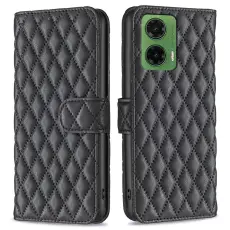 Motorola Moto G35 5G Fodral Diamond L&auml;der Svart