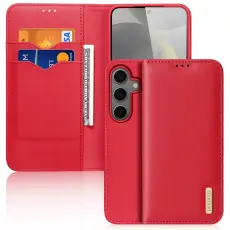 DUX DUCIS Galaxy S25 Plus Fodral HIVO Äkta Läder Röd
