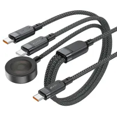 Acefast 100W USB-C - 2x USB-C / Apple Watch Laddare Svart