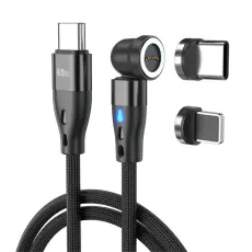 ENKAY 1 m 2in1 PD 60W USB-C - Lightning/USB-C 360° Magnetkabel