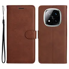 Xiaomi Redmi Note 14 Pro/Pro Plus 5G Fodral Solid Läder Brun