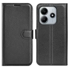 Xiaomi Redmi Note 14 5G Fodral Litchi Läder Svart