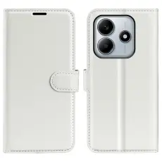 Xiaomi Redmi Note 14 5G Fodral Litchi Läder Vit