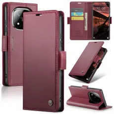 CASEME Redmi Note 14 Pro/Pro Plus 5G Fodral RFID Läder Röd