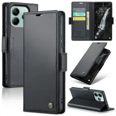 CASEME Xiaomi Redmi Note 14 5G Fodral RFID Läder Svart