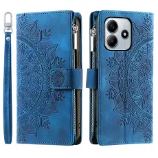 Xiaomi Redmi Note 14 5G Fodral Mandala Läder Blå