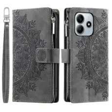 Xiaomi Redmi Note 14 5G Fodral Mandala Läder Grå
