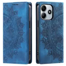 Xiaomi Redmi Note 14 4G Fodral Flip Mandala Läder Blå