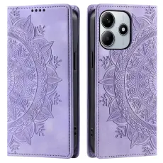 Xiaomi Redmi Note 14 4G Fodral Flip Mandala Läder Lila