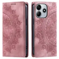 Xiaomi Redmi Note 14 4G Fodral Flip Mandala Läder Roséguld