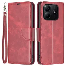 Xiaomi Redmi Note 14 4G Fodral Läder Solid Shark Röd