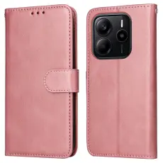 Xiaomi Redmi Note 14 4G Fodral L&auml;der Folio Ros&eacute;guld