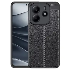 Xiaomi Redmi Note 14 5G Skal Litchi Textur Svart