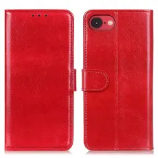 iPhone 16e Fodral Crazy Horse Läder Röd