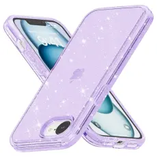 iPhone 16e Skal Glitter Shockproof Lila
