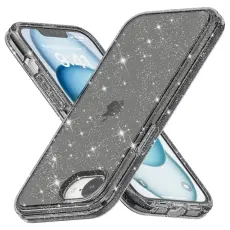 iPhone 16e Skal Glitter Shockproof Svart