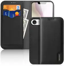 DUX DUCIS iPhone 16e Fodral HIVO Äkta Läder Svart