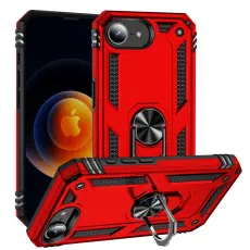 iPhone 16e Skal Shockproof Hybrid Ring Röd