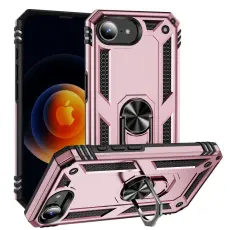 iPhone 16e Skal Shockproof Hybrid Ring Roséguld