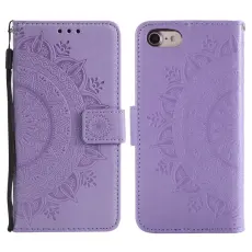 iPhone 16e Fodral Mandala Läder Lila