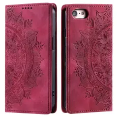 iPhone 16e Fodral Flip Mandala Läder Rosa
