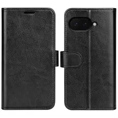 Google Pixel 9a Fodral Crazy Horse Läder Svart