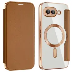 Google Pixel 9a Fodral MagSafe RFID Hybrid Brun