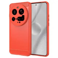 Xiaomi 15 Ultra Skal Borstad Stål Textur Röd