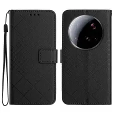 Xiaomi 15 Ultra Fodral L&auml;der Rhombus Svart