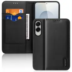 DUX DUCIS Galaxy S25 Edge Fodral HIVO Äkta Läder Svart