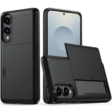 Samsung Galaxy S25 Edge Skal Hybrid Med Kortfack Svart