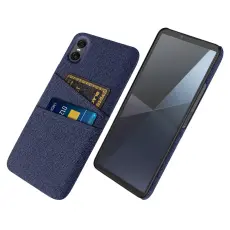 Sony Xperia 10 VII Skal Med Kortfack Tygbelagt Blå