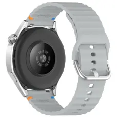 Klockarmband 22 mm Silikon Wave Design Grå