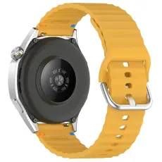Klockarmband 20 mm Silikon Wave Design Gul