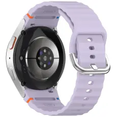 Galaxy Watch 5/5 Pro/6/7/FE Armband Silikon Wave Design Lila