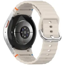 Galaxy Watch 5/5 Pro/6/7/FE Armband Silikon Wave Design Beige