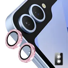 ENKAY Samsung Galaxy Z Flip 7 Linsskydd Glitter Rosa