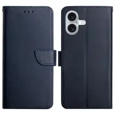 iPhone 17 Fodral &Auml;kta L&auml;der Bl&aring;