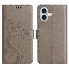 iPhone 17 Fodral Med Blommigt Tryck Grå